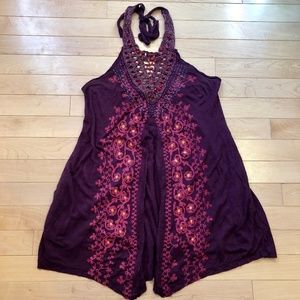 Free People Embellished Halter Neck Top